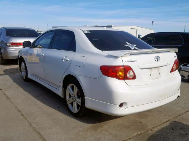 1NXBE40E49Z004633 - 2009 TOYOTA COROLLA XR WHITE photo 3