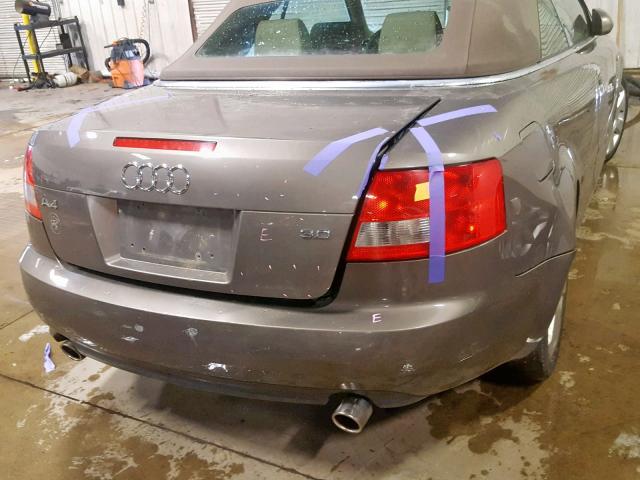 WAUAT48H94K007484 - 2004 AUDI A4 3.0 CAB TAN photo 9