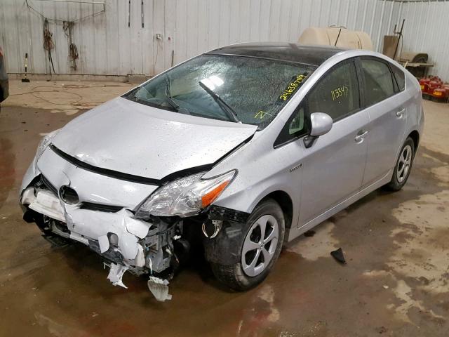 JTDKN3DU4C5392657 - 2012 TOYOTA PRIUS SILVER photo 2
