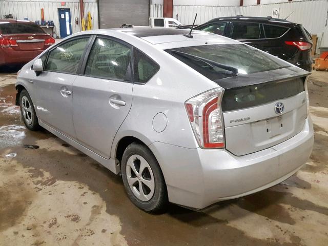 JTDKN3DU4C5392657 - 2012 TOYOTA PRIUS SILVER photo 3
