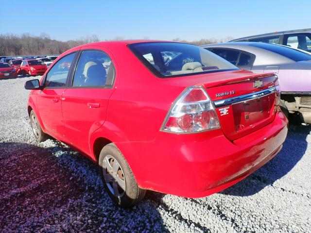 KL1TD5DE9BB131172 - 2011 CHEVROLET AVEO LS RED photo 3