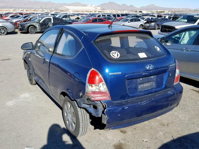 KMHCM36C47U041993 - 2007 HYUNDAI ACCENT GS BLUE photo 3