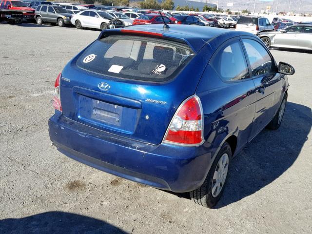 KMHCM36C47U041993 - 2007 HYUNDAI ACCENT GS BLUE photo 4