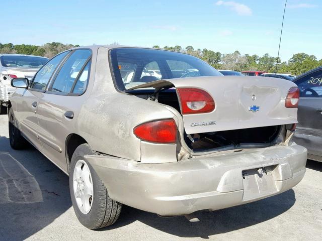 1G1JC524917111950 - 2001 CHEVROLET CAVALIER B TAN photo 3