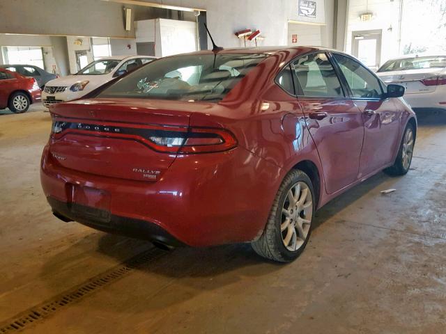 1C3CDFBH9DD135567 - 2013 DODGE DART SXT RED photo 4