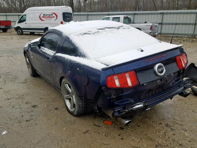 1ZVBP8CF0C5278579 - 2012 FORD MUSTANG GT BLUE photo 3