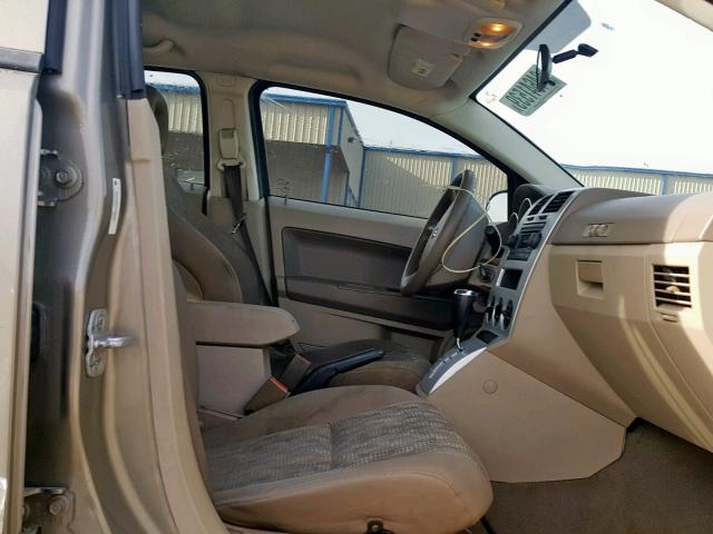 1B3HB48B37D408944 - 2007 DODGE CALIBER SX TAN photo 5