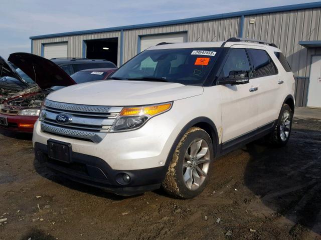 1FM5K8F84EGA83728 - 2014 FORD EXPLORER L WHITE photo 2