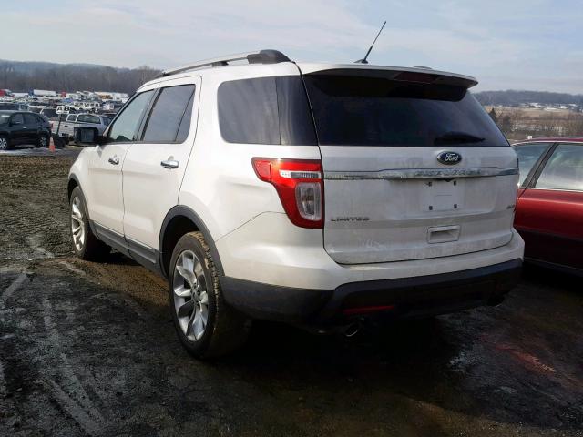 1FM5K8F84EGA83728 - 2014 FORD EXPLORER L WHITE photo 3