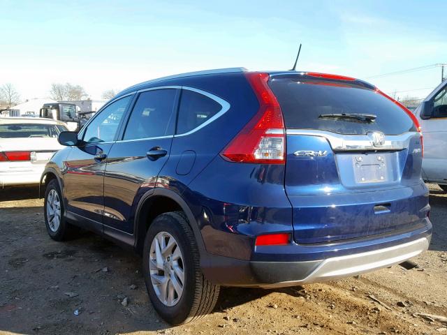 2HKRM4H79GH615874 - 2016 HONDA CR-V EXL BLUE photo 3