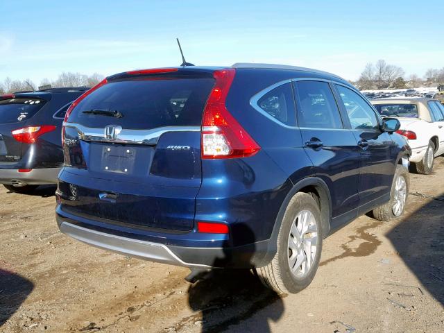 2HKRM4H79GH615874 - 2016 HONDA CR-V EXL BLUE photo 4