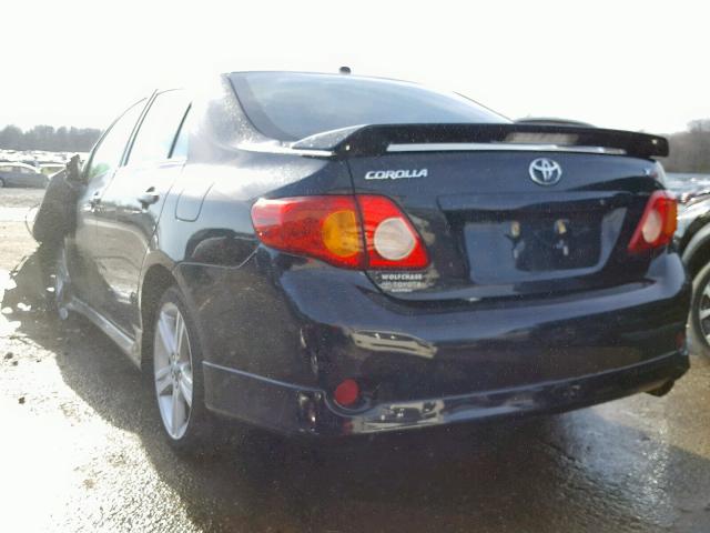 2T1BE40E99C028802 - 2009 TOYOTA COROLLA XR BLACK photo 3