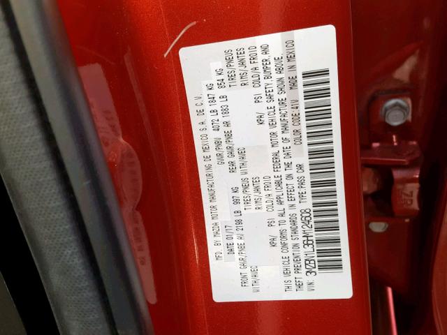 3MZBN1L36HM124608 - 2017 MAZDA 3 TOURING RED photo 10