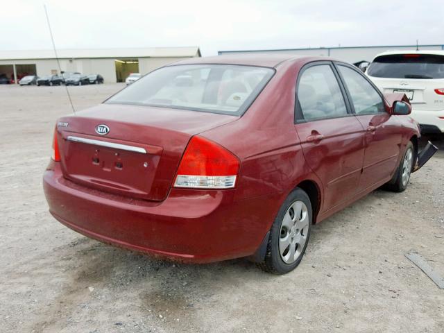 KNAFE121875421658 - 2007 KIA SPECTRA EX BURGUNDY photo 4