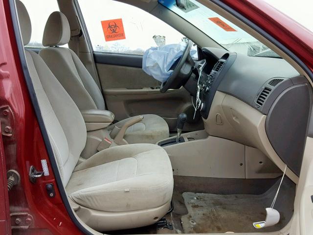 KNAFE121875421658 - 2007 KIA SPECTRA EX BURGUNDY photo 5