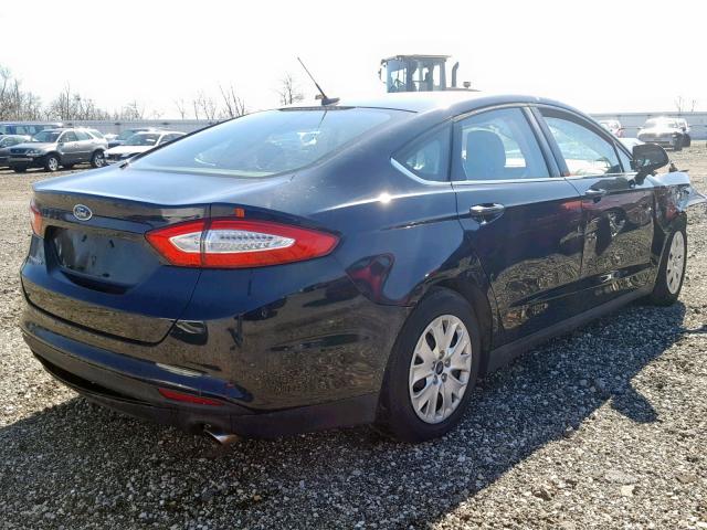 3FA6P0G76ER266015 - 2014 FORD FUSION S BLUE photo 4