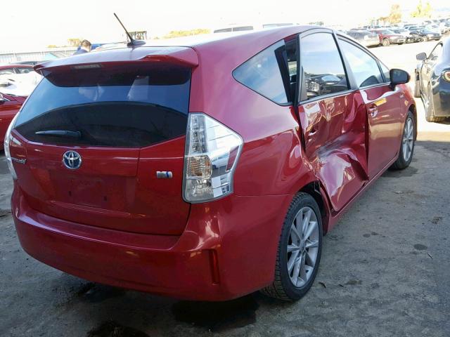 JTDZN3EU3C3116818 - 2012 TOYOTA PRIUS V RED photo 4