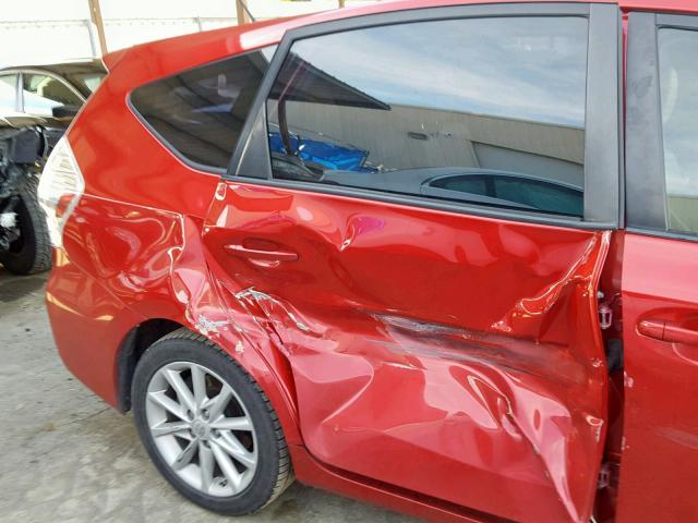 JTDZN3EU3C3116818 - 2012 TOYOTA PRIUS V RED photo 9