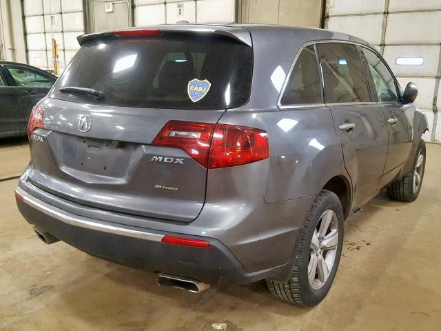 2HNYD2H38CH510477 - 2012 ACURA MDX TECHNO GRAY photo 4