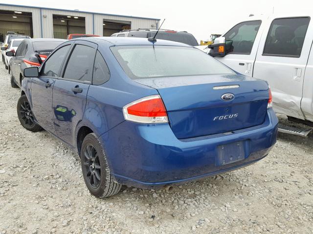 1FAHP34N98W273409 - 2008 FORD FOCUS S/SE BLUE photo 3