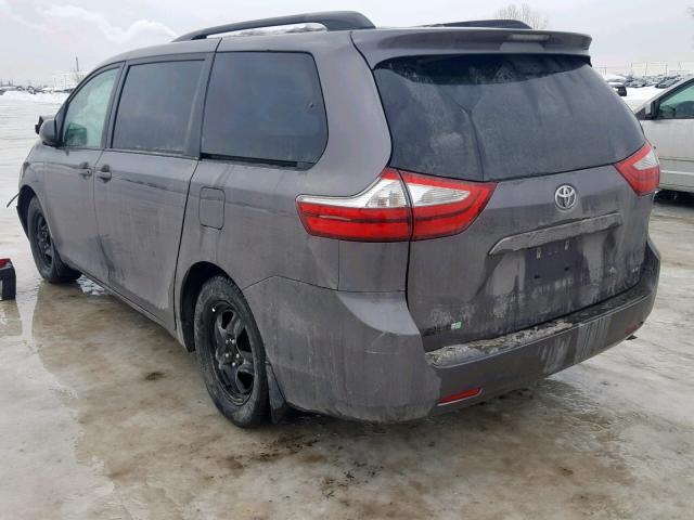 5TDKK3DCXGS765961 - 2016 TOYOTA SIENNA LE CHARCOAL photo 3