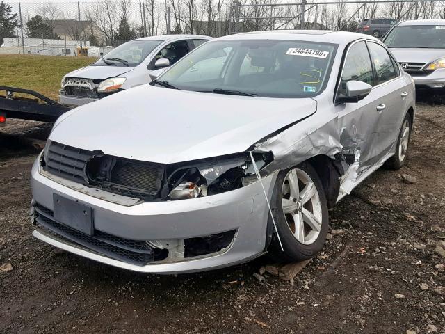 1VWBN7A37CC011492 - 2012 VOLKSWAGEN PASSAT SE SILVER photo 2