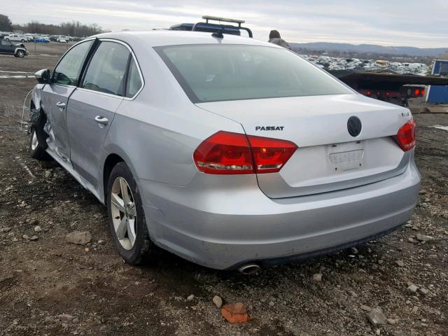 1VWBN7A37CC011492 - 2012 VOLKSWAGEN PASSAT SE SILVER photo 3