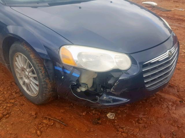 1C3EL46XX4N340228 - 2004 CHRYSLER SEBRING LX BLUE photo 9