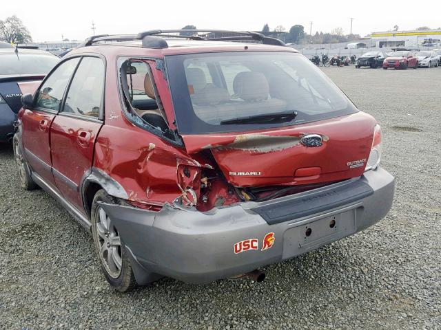 JF1GG63697H818020 - 2007 SUBARU IMPREZA OU RED photo 3