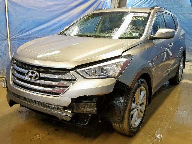 5XYZUDLA6EG213608 - 2014 HYUNDAI SANTA FE S GRAY photo 2