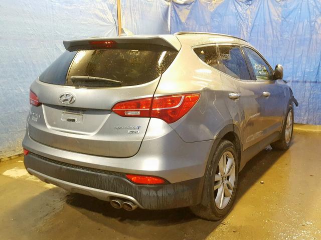 5XYZUDLA6EG213608 - 2014 HYUNDAI SANTA FE S GRAY photo 4