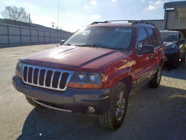 1J4GW48S54C300366 - 2004 JEEP GRAND CHER RED photo 2