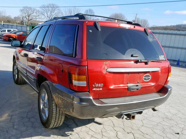 1J4GW48S54C300366 - 2004 JEEP GRAND CHER RED photo 3