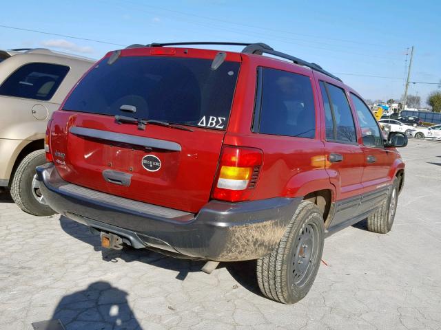 1J4GW48S54C300366 - 2004 JEEP GRAND CHER RED photo 4