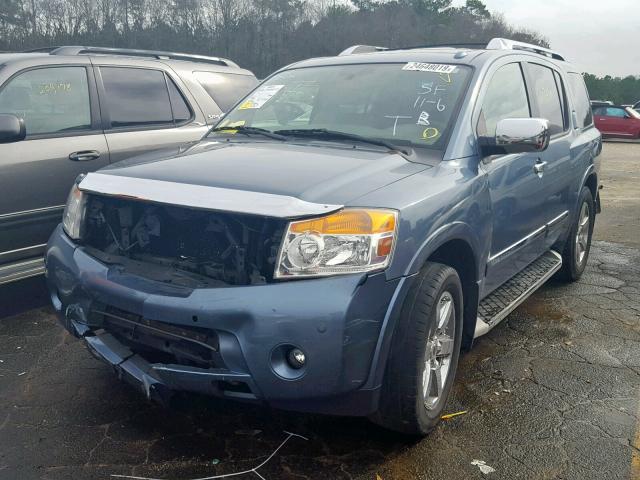 5N1AA0ND5CN620326 - 2012 NISSAN ARMADA SV BLUE photo 2