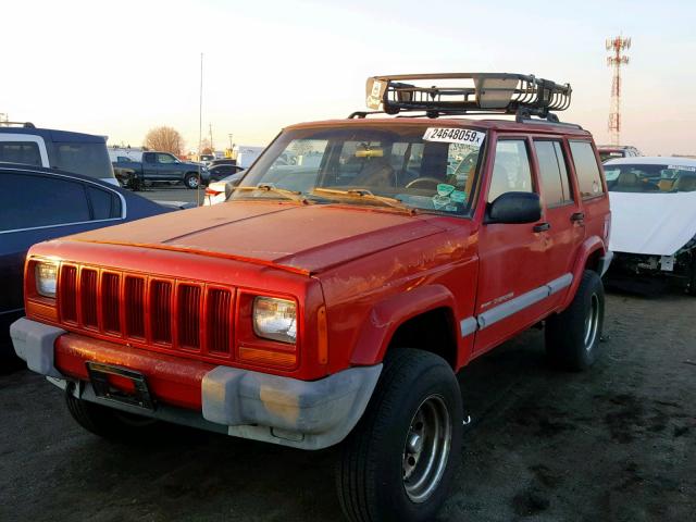 1J4FF48S2YL115578 - 2000 JEEP CHEROKEE S RED photo 2
