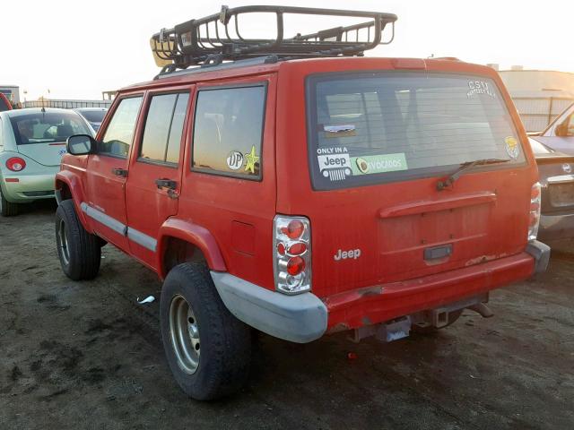1J4FF48S2YL115578 - 2000 JEEP CHEROKEE S RED photo 3