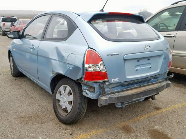 KMHCM36C97U036241 - 2007 HYUNDAI ACCENT GS BLUE photo 3