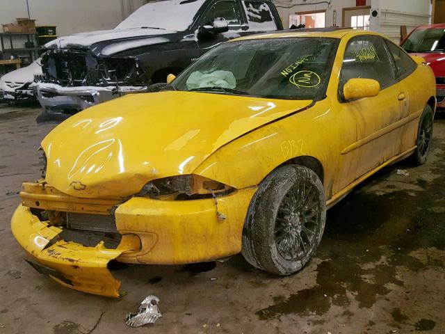 1G1JH12F427490742 - 2002 CHEVROLET CAVALIER L YELLOW photo 2