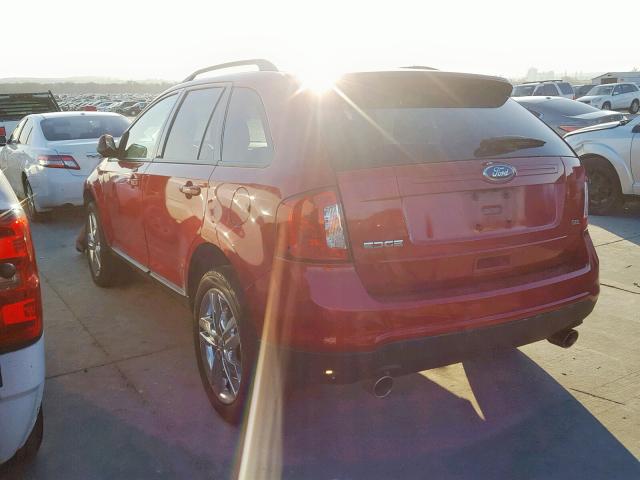 2FMDK3JCXCBA80279 - 2012 FORD EDGE SEL RED photo 3