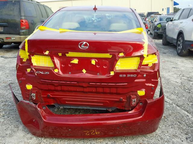 JTHBK1EG5A2373778 - 2010 LEXUS ES 350 RED photo 9