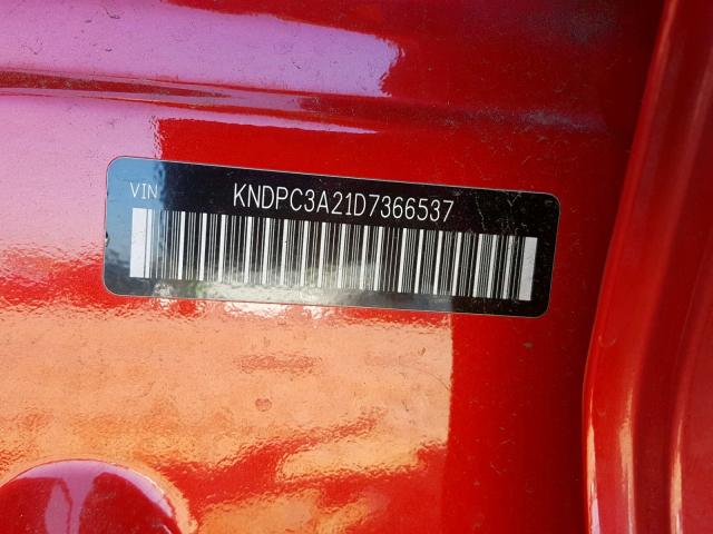 KNDPC3A21D7366537 - 2013 KIA SPORTAGE E RED photo 10