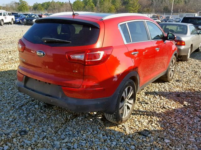 KNDPC3A21D7366537 - 2013 KIA SPORTAGE E RED photo 4