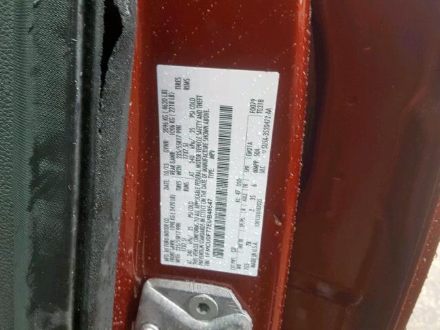 1FMCU0F77EUB48647 - 2014 FORD ESCAPE S ORANGE photo 10