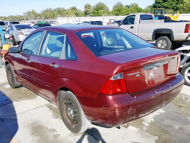 1FAFP34N37W267319 - 2007 FORD FOCUS ZX4 BURGUNDY photo 3