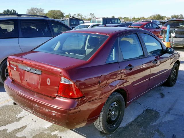 1FAFP34N37W267319 - 2007 FORD FOCUS ZX4 BURGUNDY photo 4