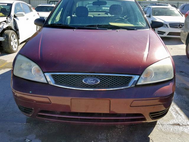 1FAFP34N37W267319 - 2007 FORD FOCUS ZX4 BURGUNDY photo 9