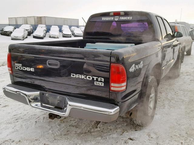 1D7HG48X43S375976 - 2003 DODGE DAKOTA QUA BLACK photo 4