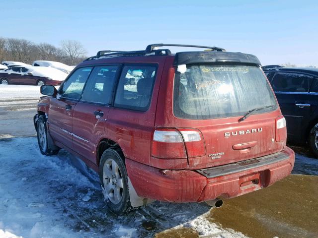 JF1SF65632H736335 - 2002 SUBARU FORESTER S RED photo 3