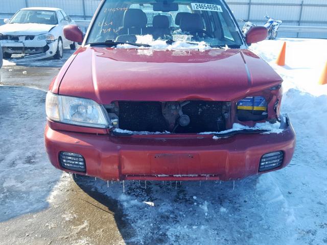 JF1SF65632H736335 - 2002 SUBARU FORESTER S RED photo 9